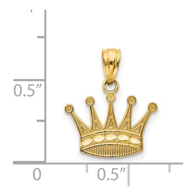 14K Yellow Gold Crown Pendant – view 4