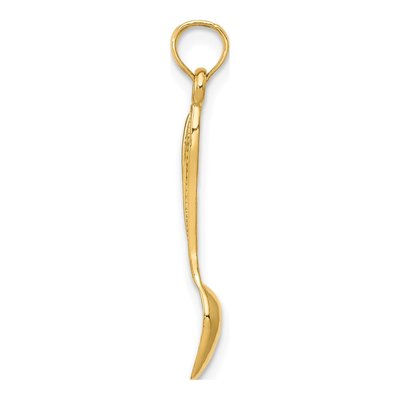 14K Yellow Gold 3D Table Spoon Pendant – view 3
