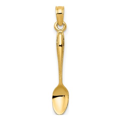 14K Yellow Gold 3D Table Spoon Pendant