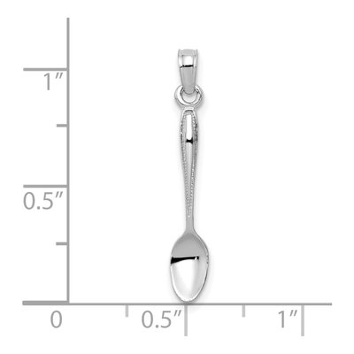 14K White Gold 3-D Spoon Pendant – view 4