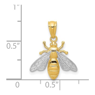 14K Yellow Gold Bee Pendant – view 4