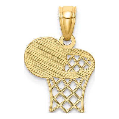 14K Yellow Gold Basketball Hoop Pendant – view 5