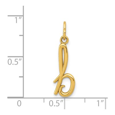14K Yellow Gold Letter B Pendant – view 5