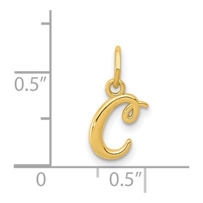 14K Yellow Gold Letter C Pendant – view 5