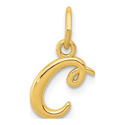14K Yellow Gold Letter C Pendant