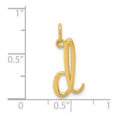 14K Yellow Gold Letter D Pendant – view 5