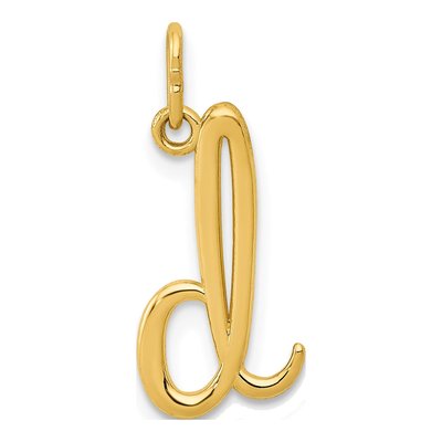 14K Yellow Gold Letter D Pendant