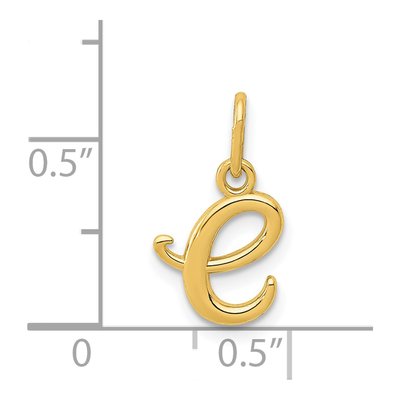 14K Yellow Gold Letter E Pendant – view 5