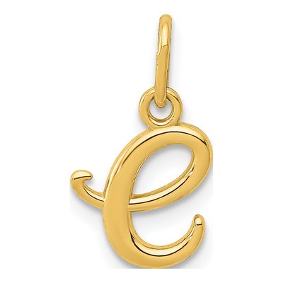 14K Yellow Gold Letter E Pendant