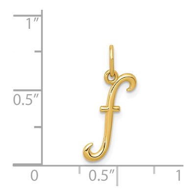 14K Yellow Gold Letter F Pendant – view 5