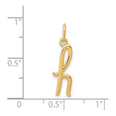 14K Yellow Gold Letter H Pendant – view 5