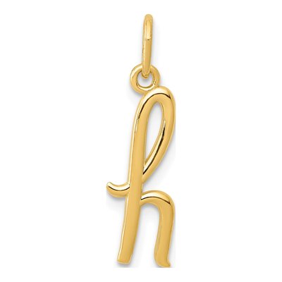 14K Yellow Gold Letter H Pendant