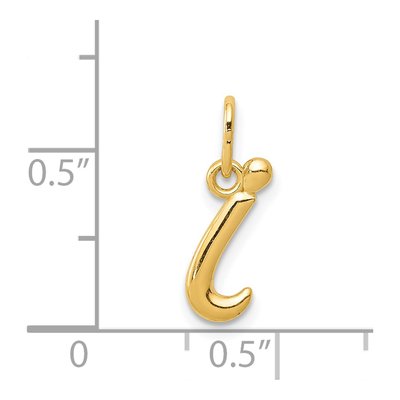 14K Yellow Gold Letter I Initial Pendant – view 5