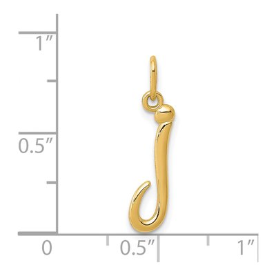 14K Yellow Gold Letter J Pendant – view 5