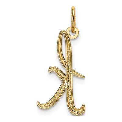 14K Yellow Gold Letter K Pendant – view 4