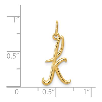 14K Yellow Gold Letter K Pendant – view 5