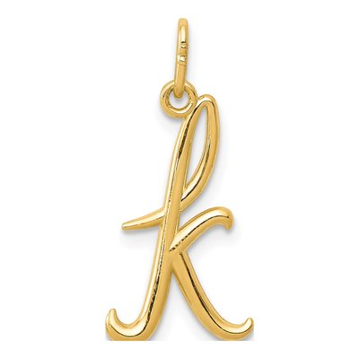 14K Yellow Gold Letter K Pendant