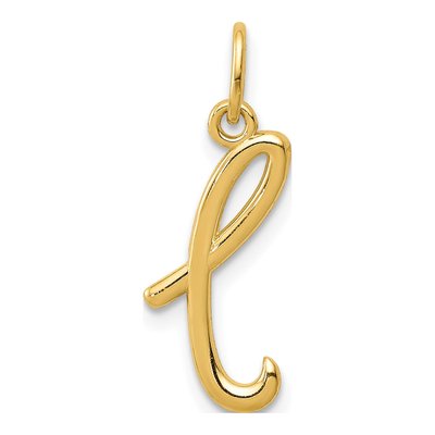 14K Yellow Gold Letter L Pendant