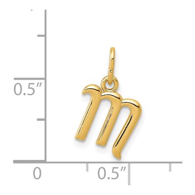 14K Yellow Gold Letter M Pendant – view 5