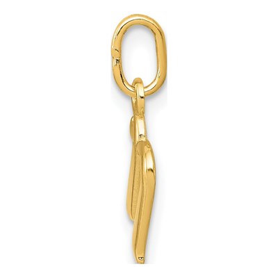 14K Yellow Gold Letter N Charm – view 3