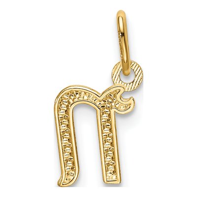 14K Yellow Gold Letter N Charm – view 4