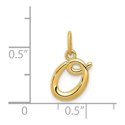 14K Yellow Gold Letter O Pendant – view 5