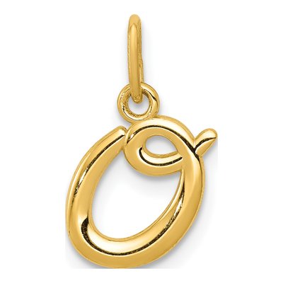 14K Yellow Gold Letter O Pendant