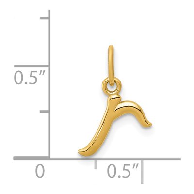 14K Yellow Gold Letter R Pendant – view 5