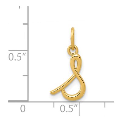 14K Yellow Gold Letter S Pendant – view 5