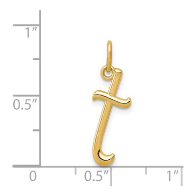 14K Yellow Gold Letter T Pendant – view 5