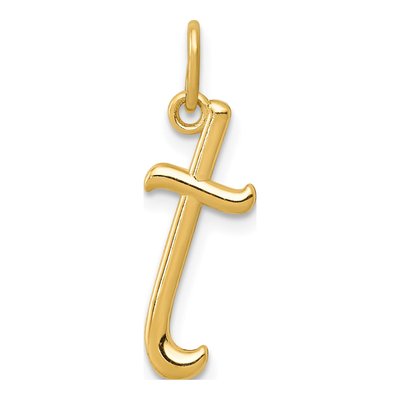 14K Yellow Gold Letter T Pendant