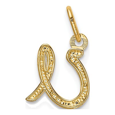 14K Yellow Gold Letter U Pendant – view 4