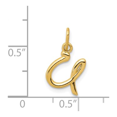 14K Yellow Gold Letter U Pendant – view 5