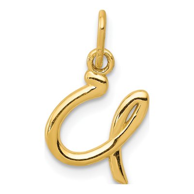 14K Yellow Gold Letter U Pendant