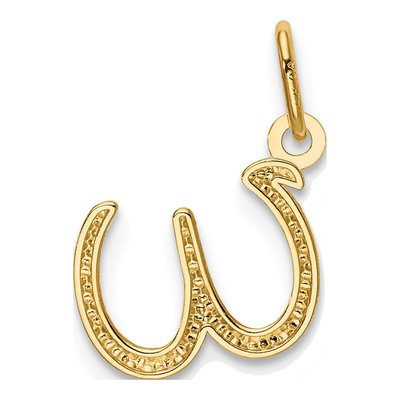 14K Yellow Gold Letter W Pendant – view 4