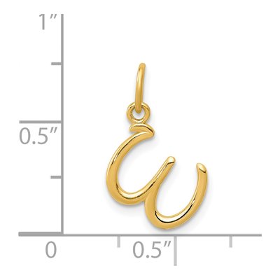 14K Yellow Gold Letter W Pendant – view 5