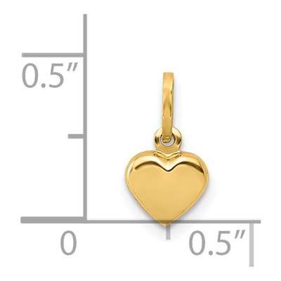 14K Yellow Gold Puffed Heart Charm – view 4