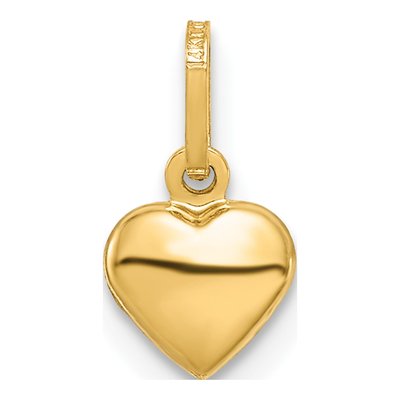 14K Yellow Gold Puffed Heart Charm – view 5