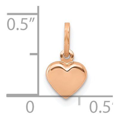 14K Rose Gold Puffed Heart Charm – view 4