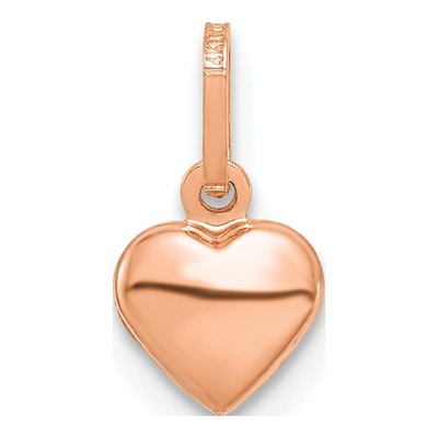 14K Rose Gold Puffed Heart Charm – view 5