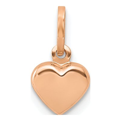 14K Rose Gold Puffed Heart Charm