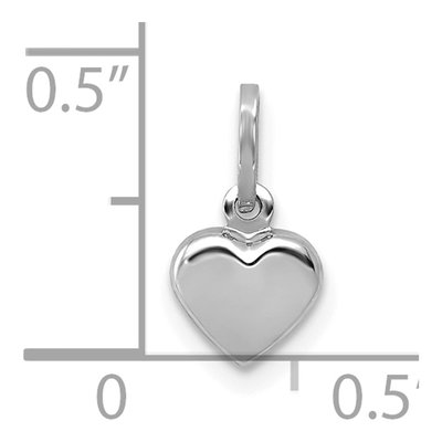 14K White Gold Puffed Heart Charm – view 4