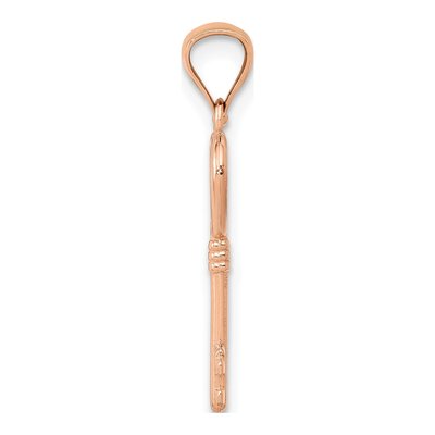 14K Rose Gold 3D Heart Key Pendant – view 3