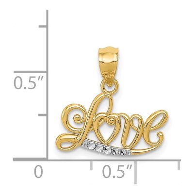 14K Yellow Gold LOVE Script Pendant – view 4