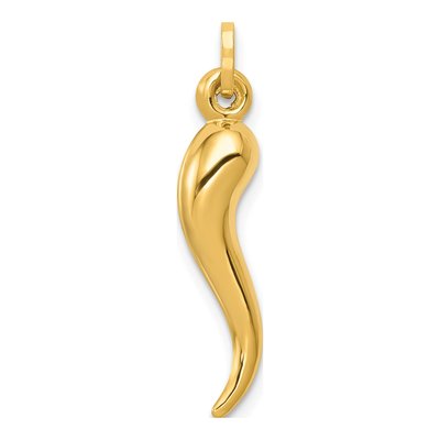 14K Yellow Gold Horn Pendant