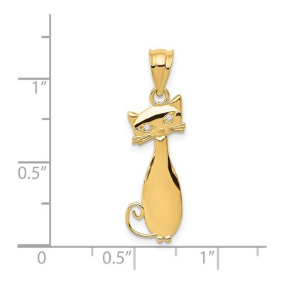 14K Yellow Gold Diamond Cat Pendant – view 4