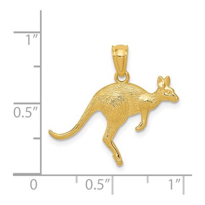 14K Yellow Gold Textured Kangaroo Pendant – view 4