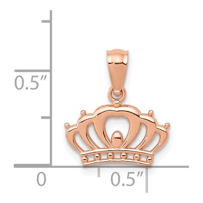 14K Rose Gold Crown Pendant – view 4