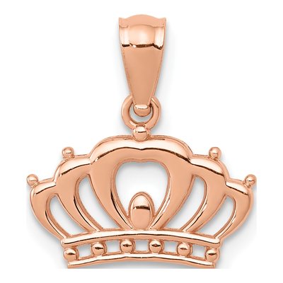 14K Rose Gold Crown Pendant