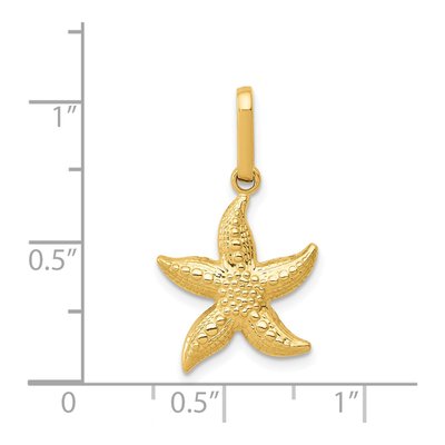 14K Yellow Gold Textured Starfish Pendant – view 4